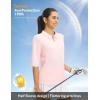 imagebaleaf Womens Half Sleeve Golf Shirts Elbow Length Sleeve Quarter Zip Polo Tops V Neck UPF 50 Sun Protection WorkoutLight Pink