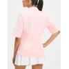 imagebaleaf Womens Half Sleeve Golf Shirts Elbow Length Sleeve Quarter Zip Polo Tops V Neck UPF 50 Sun Protection WorkoutLight Pink