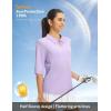imagebaleaf Womens Half Sleeve Golf Shirts Elbow Length Sleeve Quarter Zip Polo Tops V Neck UPF 50 Sun Protection WorkoutLight Purple