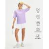 imagebaleaf Womens Half Sleeve Golf Shirts Elbow Length Sleeve Quarter Zip Polo Tops V Neck UPF 50 Sun Protection WorkoutLight Purple