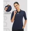 imagebaleaf Womens Half Sleeve Golf Shirts Elbow Length Sleeve Quarter Zip Polo Tops V Neck UPF 50 Sun Protection WorkoutNavy Blue
