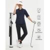 imagebaleaf Womens Half Sleeve Golf Shirts Elbow Length Sleeve Quarter Zip Polo Tops V Neck UPF 50 Sun Protection WorkoutNavy Blue