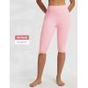 imagebaleaf Womens Knee Length Capri Leggings High Waisted with Pocket 14 Yoga Stretch Casual Summer Workout ExerciseLight Pink