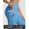 imagebaleaf Womens Knee Length Capri Leggings with 3 Pockets Yoga Capri Pants High Waisted Summer Casual WokroutBlue
