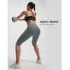 imagebaleaf Womens Knee Length Capri Leggings with 3 Pockets Yoga Capri Pants High Waisted Summer Casual WokroutDark Gray