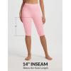 imagebaleaf Womens Knee Length Capri Leggings with 3 Pockets Yoga Capri Pants High Waisted Summer Casual WokroutLight Pink
