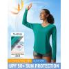 imagebaleaf Womens Long Sleeve Sun Shirts UPF50 UV Protection V Neck Rash Guard Lightweight Quick Dry Workout Hiking TopsGreen