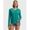 imagebaleaf Womens Long Sleeve Sun Shirts UPF50 UV Protection V Neck Rash Guard Lightweight Quick Dry Workout Hiking TopsGreen