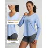imagebaleaf Womens Long Sleeve Sun Shirts UPF50 UV Protection V Neck Rash Guard Lightweight Quick Dry Workout Hiking TopsLight Blue
