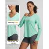 imagebaleaf Womens Long Sleeve Sun Shirts UPF50 UV Protection V Neck Rash Guard Lightweight Quick Dry Workout Hiking TopsLight Green