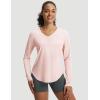 imagebaleaf Womens Long Sleeve Sun Shirts UPF50 UV Protection V Neck Rash Guard Lightweight Quick Dry Workout Hiking TopsLight Pink