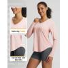 imagebaleaf Womens Long Sleeve Sun Shirts UPF50 UV Protection V Neck Rash Guard Lightweight Quick Dry Workout Hiking TopsLight Pink
