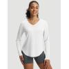 imagebaleaf Womens Long Sleeve Sun Shirts UPF50 UV Protection V Neck Rash Guard Lightweight Quick Dry Workout Hiking TopsWhite