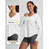 imagebaleaf Womens Long Sleeve Sun Shirts UPF50 UV Protection V Neck Rash Guard Lightweight Quick Dry Workout Hiking TopsWhite