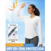 imagebaleaf Womens Long Sleeve Sun Shirts UPF50 UV Protection V Neck Rash Guard Lightweight Quick Dry Workout Hiking TopsWhite