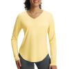 imagebaleaf Womens Long Sleeve Sun Shirts UPF50 UV Protection V Neck Rash Guard Lightweight Quick Dry Workout Hiking TopsYellow
