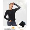 imagebaleaf Womens Long Sleeve Workout Tops Running Cooling Shirts UPF 50 Soft Quick Dry Lightweight Atheltic Gym Outdoor HikingBlack