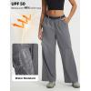 imagebaleaf Womens Parachute Pants Lightweight Cargo Pant Quick Dry Water Resistant Baggy Wide Leg with 4 Pockets HikingDark Gray