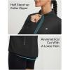 imagebaleaf Womens Quarter Zip Workout Shirts Long Sleeve Sun Protection Athletic Quick Dry UPF 50 Running Tops Pockets CyclingBlack