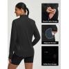 imagebaleaf Womens Quarter Zip Workout Shirts Long Sleeve Sun Protection Athletic Quick Dry UPF 50 Running Tops Pockets CyclingBlack