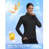 imagebaleaf Womens Quarter Zip Workout Shirts Long Sleeve Sun Protection Athletic Quick Dry UPF 50 Running Tops Pockets CyclingBlack