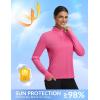 imagebaleaf Womens Quarter Zip Workout Shirts Long Sleeve Sun Protection Athletic Quick Dry UPF 50 Running Tops Pockets CyclingPink
