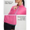 imagebaleaf Womens Quarter Zip Workout Shirts Long Sleeve Sun Protection Athletic Quick Dry UPF 50 Running Tops Pockets CyclingPink