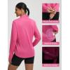 imagebaleaf Womens Quarter Zip Workout Shirts Long Sleeve Sun Protection Athletic Quick Dry UPF 50 Running Tops Pockets CyclingPink