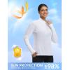 imagebaleaf Womens Quarter Zip Workout Shirts Long Sleeve Sun Protection Athletic Quick Dry UPF 50 Running Tops Pockets CyclingWhite