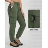 imagebaleaf Womens Ripstop Hiking Pants with 6 Pockets Water Resistant Joggers Lightweight Quick Dry Elastic Waist Travel PantsArmy Green