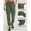 imagebaleaf Womens Ripstop Hiking Pants with 6 Pockets Water Resistant Joggers Lightweight Quick Dry Elastic Waist Travel PantsArmy Green