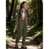 imagebaleaf Womens Ripstop Hiking Pants with 6 Pockets Water Resistant Joggers Lightweight Quick Dry Elastic Waist Travel PantsArmy Green