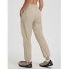 imagebaleaf Womens Ripstop Hiking Pants with 6 Pockets Water Resistant Joggers Lightweight Quick Dry Elastic Waist Travel PantsKhaki