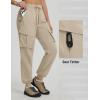 imagebaleaf Womens Ripstop Hiking Pants with 6 Pockets Water Resistant Joggers Lightweight Quick Dry Elastic Waist Travel PantsKhaki