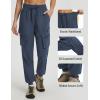 imagebaleaf Womens Ripstop Hiking Pants with 6 Pockets Water Resistant Joggers Lightweight Quick Dry Elastic Waist Travel PantsNavy Blue