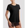 imagebaleaf Womens Short Sleeve Athletic Shirts Open Back Workout Tops Quick Dry Loose Fit Gym Running Yoga TShirts UPF 50Black
