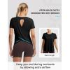 imagebaleaf Womens Short Sleeve Athletic Shirts Open Back Workout Tops Quick Dry Loose Fit Gym Running Yoga TShirts UPF 50Black