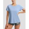 imagebaleaf Womens Short Sleeve Athletic Shirts Open Back Workout Tops Quick Dry Loose Fit Gym Running Yoga TShirts UPF 50Light Blue