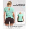 imagebaleaf Womens Short Sleeve Athletic Shirts Open Back Workout Tops Quick Dry Loose Fit Gym Running Yoga TShirts UPF 50Light Green