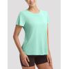 imagebaleaf Womens Short Sleeve Athletic Shirts Open Back Workout Tops Quick Dry Loose Fit Gym Running Yoga TShirts UPF 50Light Green