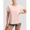 imagebaleaf Womens Short Sleeve Athletic Shirts Open Back Workout Tops Quick Dry Loose Fit Gym Running Yoga TShirts UPF 50Light Pink