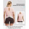 imagebaleaf Womens Short Sleeve Athletic Shirts Open Back Workout Tops Quick Dry Loose Fit Gym Running Yoga TShirts UPF 50Light Pink