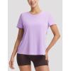 imagebaleaf Womens Short Sleeve Athletic Shirts Open Back Workout Tops Quick Dry Loose Fit Gym Running Yoga TShirts UPF 50Light Purple