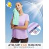 imagebaleaf Womens Short Sleeve Athletic Shirts Open Back Workout Tops Quick Dry Loose Fit Gym Running Yoga TShirts UPF 50Light Purple