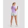 imagebaleaf Womens Short Sleeve Athletic Shirts Open Back Workout Tops Quick Dry Loose Fit Gym Running Yoga TShirts UPF 50Light Purple