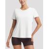 imagebaleaf Womens Short Sleeve Athletic Shirts Open Back Workout Tops Quick Dry Loose Fit Gym Running Yoga TShirts UPF 50White