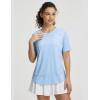 imagebaleaf Womens Short Sleeve Sun Protection Shirts Moisture Wicking Quick Dry Workout Top for Hiking Running UPF 50Light Blue