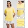 imagebaleaf Womens Short Sleeve Sun Protection Shirts Moisture Wicking Quick Dry Workout Top for Hiking Running UPF 50Yellow