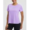 imagebaleaf Womens Short Sleeve Workout Shirts Athletic Tops Sun Protection Breathable TShirts Quick Dry Gym Running TennisLight Purple