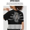imagebaleaf Womens Short Sleeve Workout Shirts UPF 50 Open Back Tops Sun Protection Athletic Yoga TShirtsBlack
